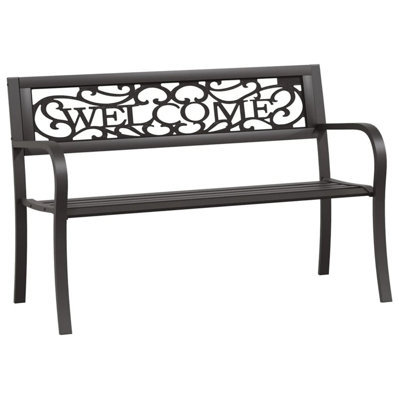 Banc de patio noir acier 49,2 po