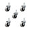 2 Inch Polyurethane Wheel 3/8 Inch Threaded Stem Caster Set of 5 Service Caster