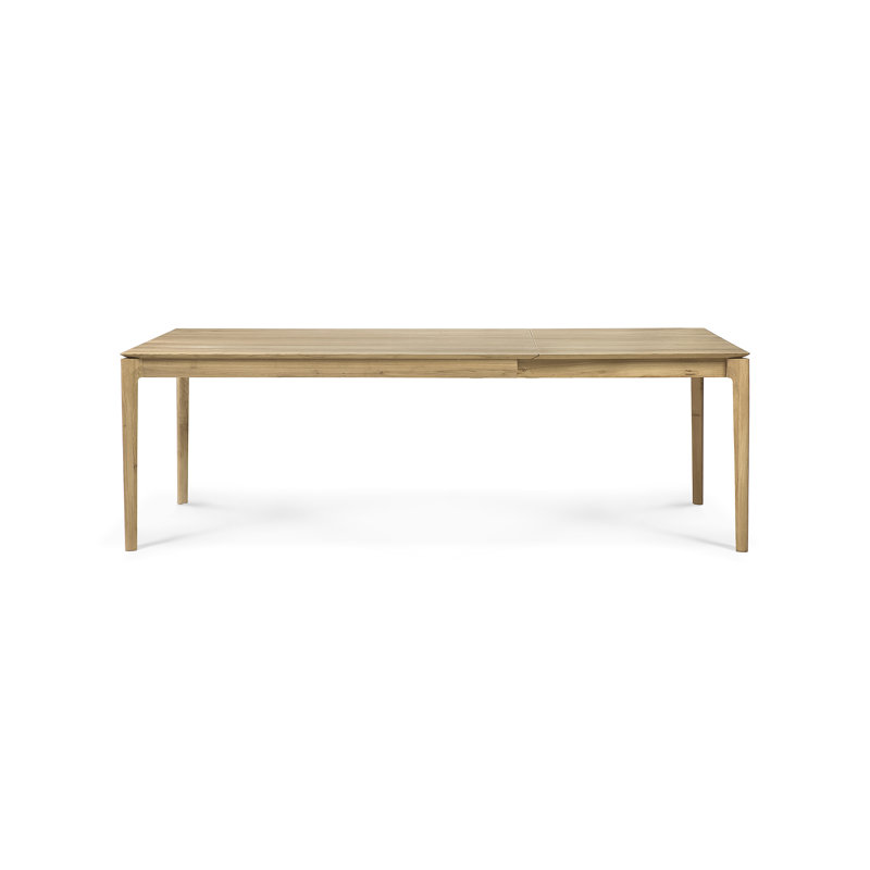 Bok Solid Wood Extendable Dining Table, 30"H x 63"L x 35.5"W, Varnished Oak
