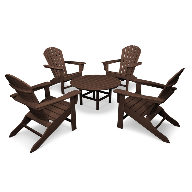 POLYWOOD South Beach 5-Piece Conversation Group, Mahogany
