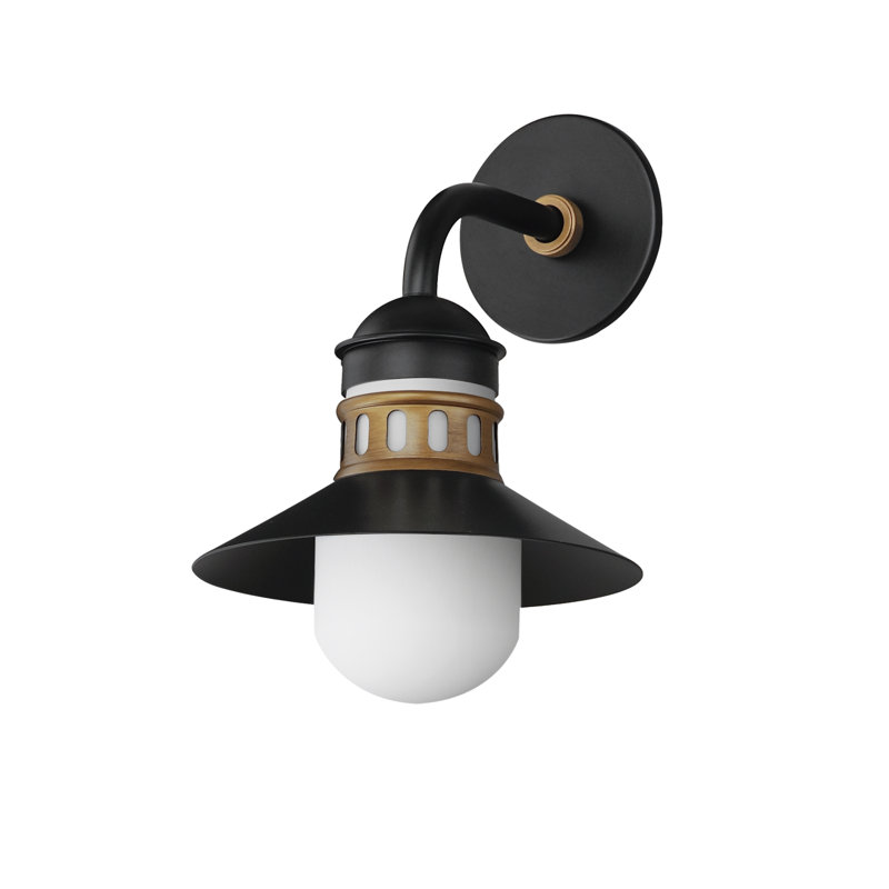Applique murale en aluminium Clarendon, H 14,5 po x l 9,75 po x P 11,25 po, Noir/laiton antique
