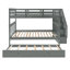 Lit superposé double avec lit gigogne, rangement et barrière de sécurité pour chambre à coucher, dortoir - gris-385904765