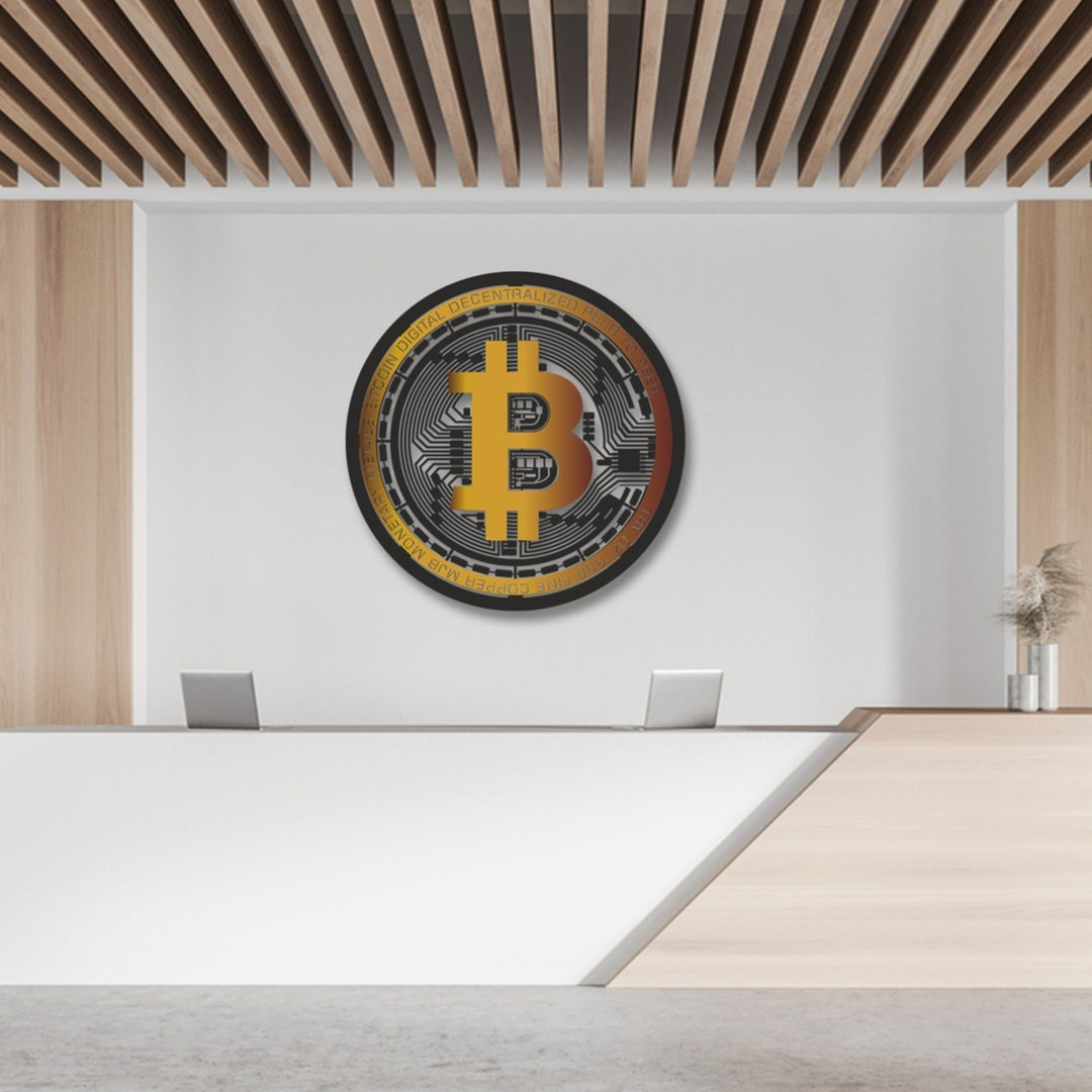 Cryptocurrency Bitcoin Metal Wall Décor