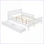 Lit plateforme double en pin avec tiroirs de rangement Barrières de sécurité blanches pour la chambre à coucher-1773579313