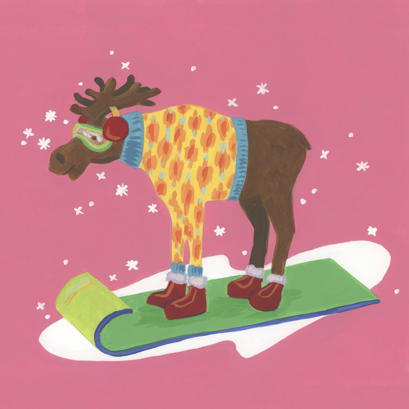 Tashieka Winter FUN-imals II by June Erica Vess - Wrapped Canvas Print, 30 cm H x 30 cm W