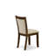 Cet ensemble de salle à manger en bois 7 pièces comprend une table à piédestal et 6 chaises Parson en lin brun clair avec dossier rembourré - Noyer antique-1004186774-1004186772-983083351