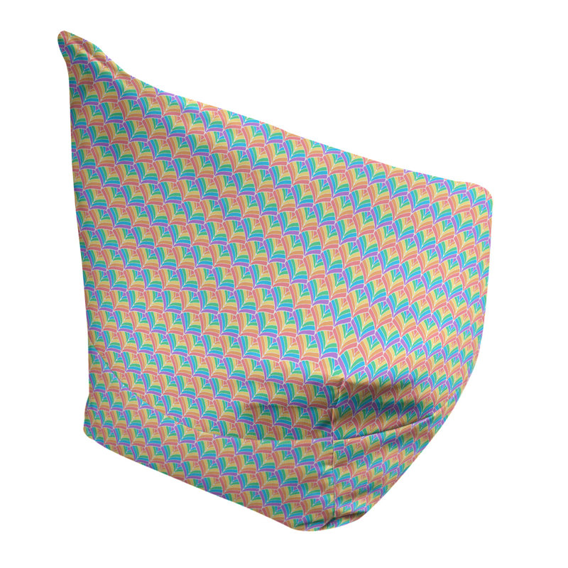 Sac de pois Kitterman, H 38 po x L 42 po x P 29 po, Pouf fauteuil, Violet/turquoise/kaki
