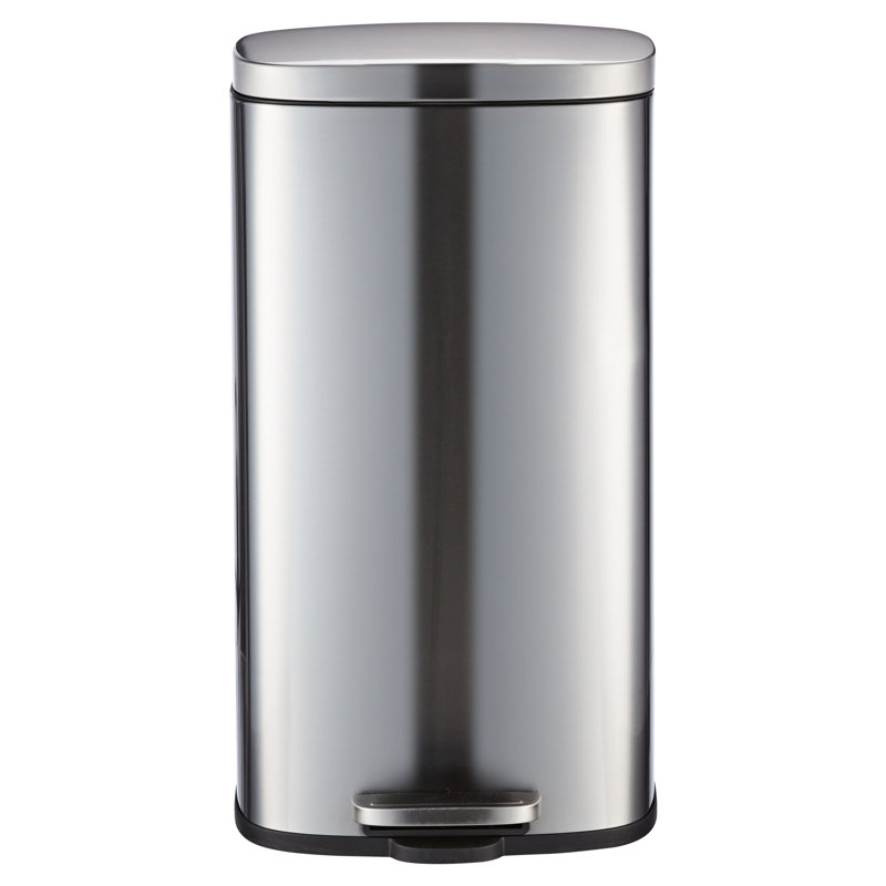 Okkel Metal Step On Kitchen Trash Can, 7.9, 63cm H x 35cm W x 30cm D