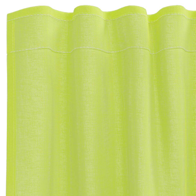 Voile Curtains With Rod Pockets 2 Pcs, 140cm Width x 245cm Drop, Apple Green