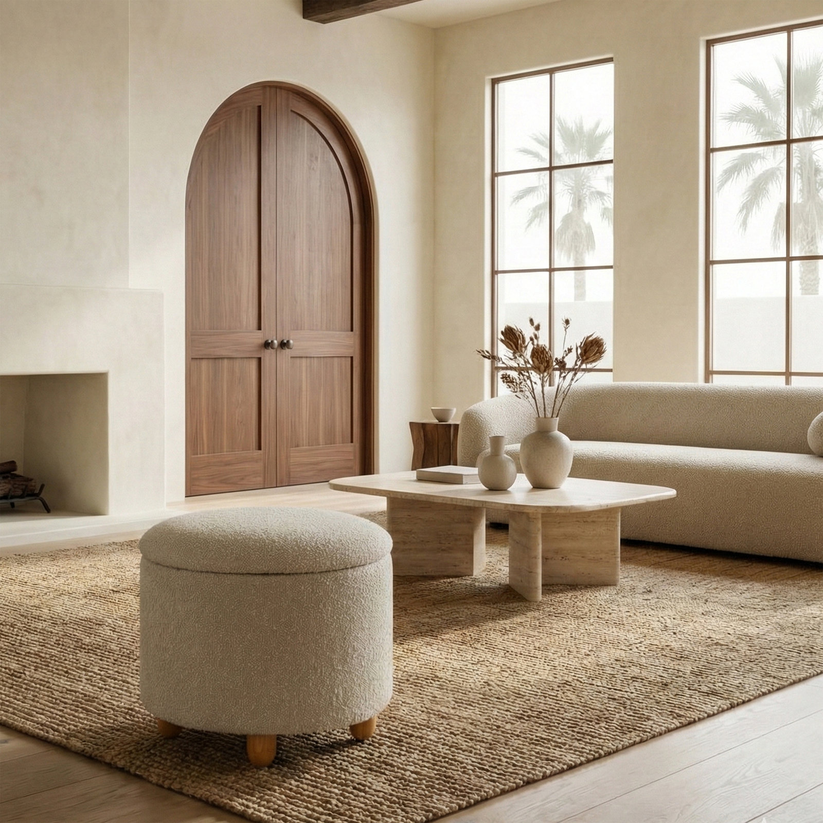 Mancora 21" Ottoman, Oatmeal