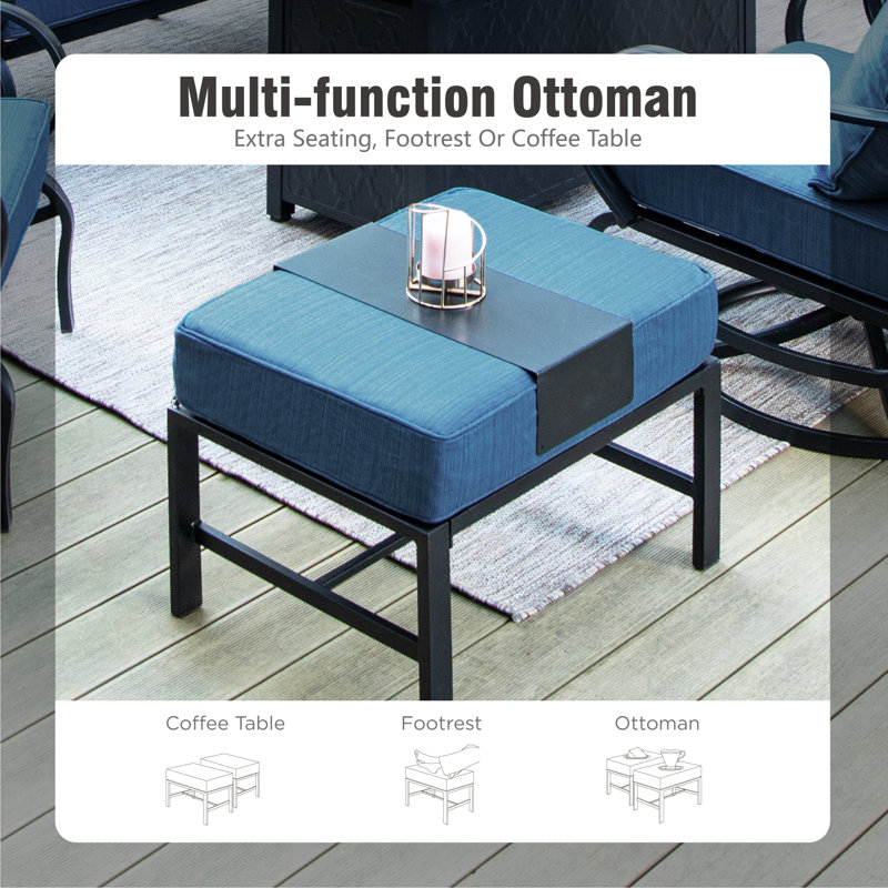 Tapasi Patio Conversation Set, No, Peacock Blue