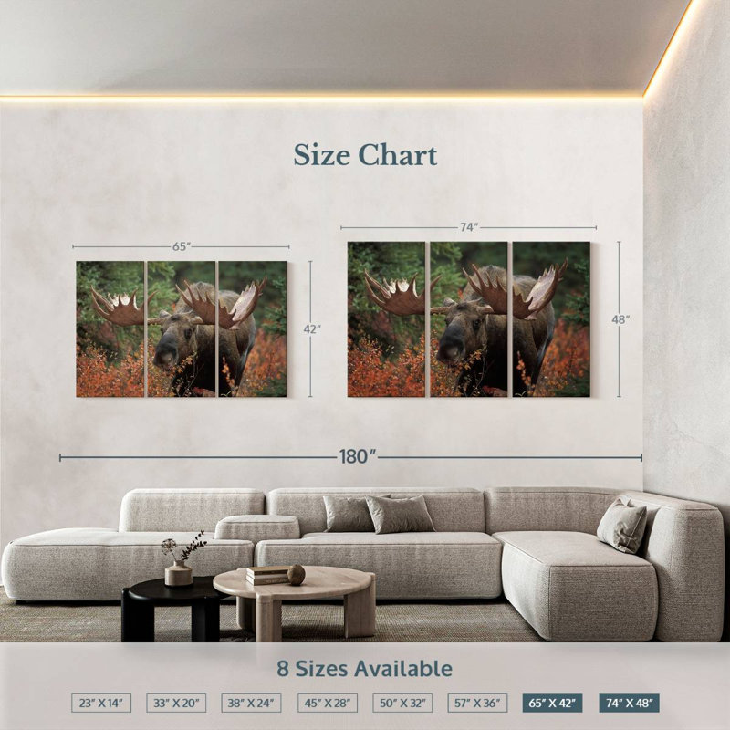 Moose Forest Meal, 42" H x 65" W