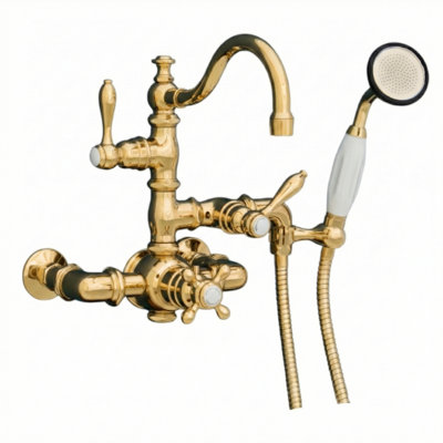Thermostatic Wall Mount Tub Faucet with Handheld (P1016) by Strom Living