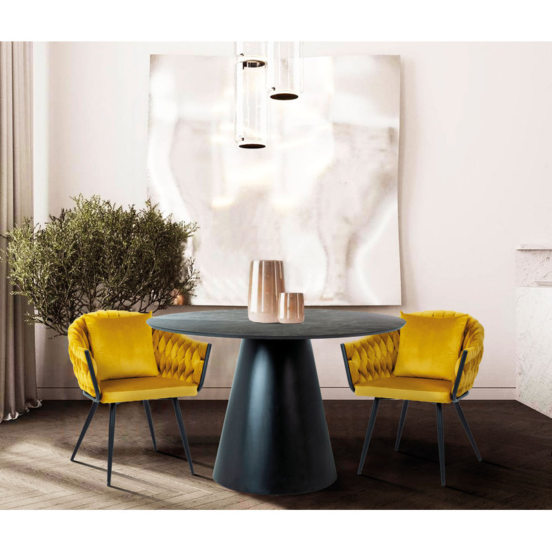 Hazina 50cm H Upholstered Armchair, Yellow