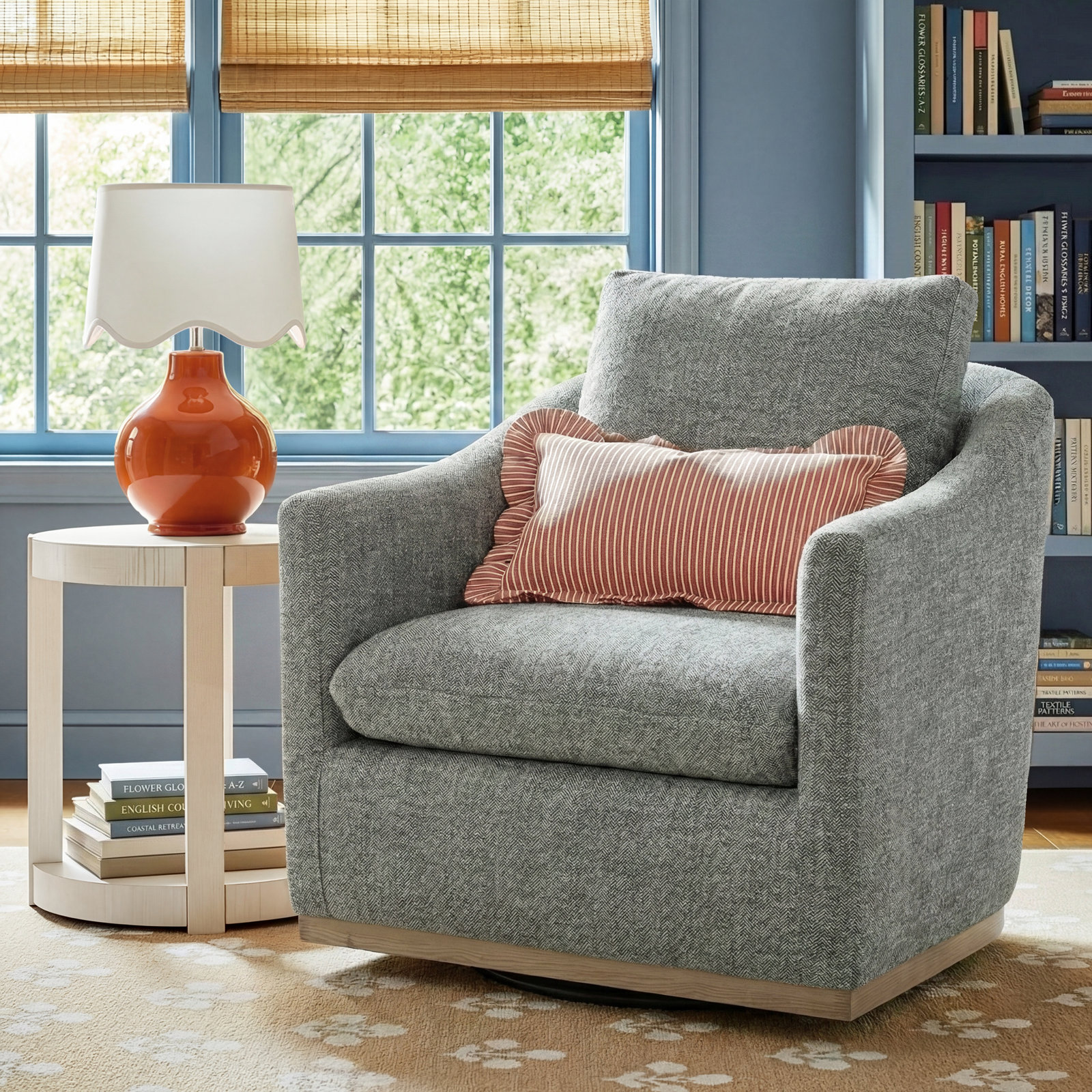 Jonathan Swivel Armchair, Light Gray