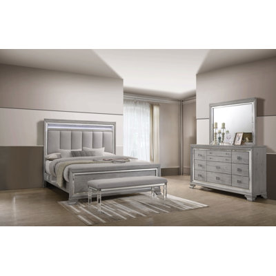 Ensemble de chambre à coucher à panneaux 3 panneaux Alyncia