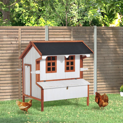 47" Chicken Coop Wooden Chicken House Rabbit Hutch with Nesting Box