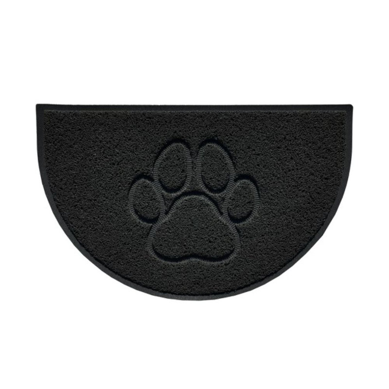 Paw Non-Slip Animal Print Outdoor Doormat, Black