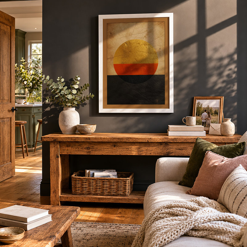 Weathered Circle Industrial - Framed Print, A1 - 84.1 x 59.4 cm, White