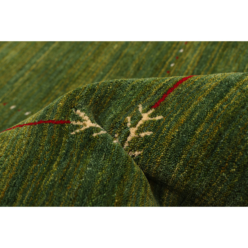 Kashkuli Gabbeh Green Rug 4'11" x 7'11"