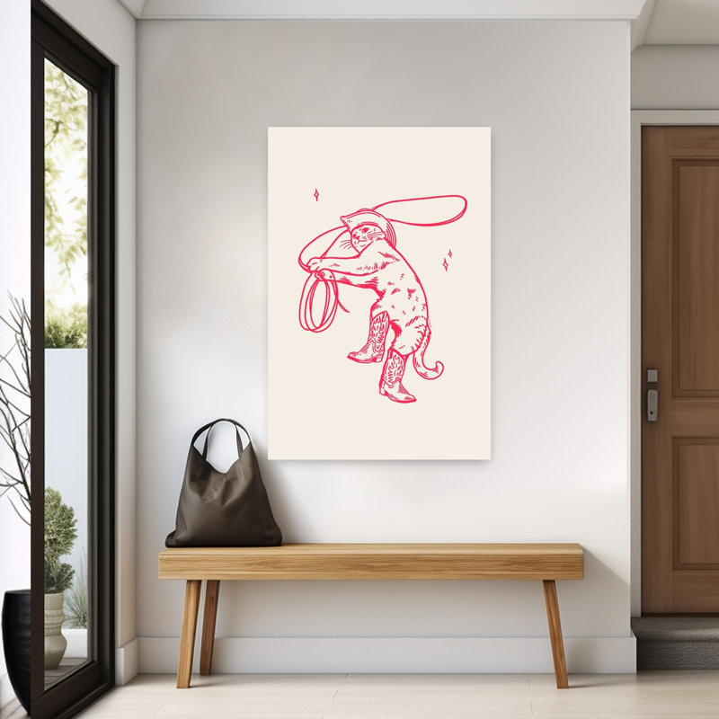 1 Piece Wrapped Canvas Wall Art, 91.44cm H x 60.96cm W, Pink/Beige