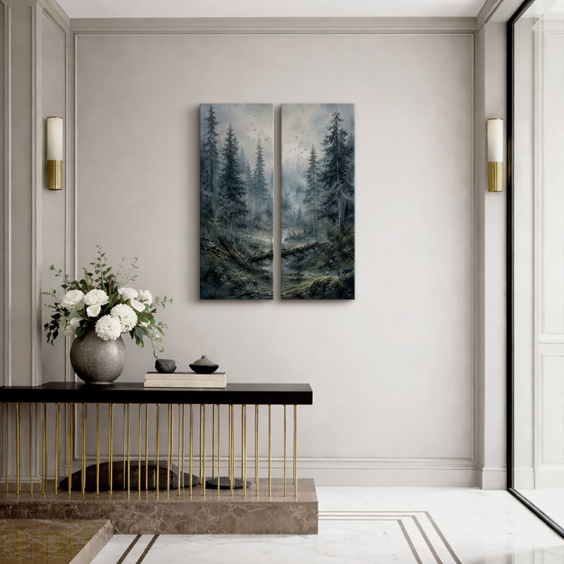 2 Piece Art Print, H 32 po x l 12 po, Toile tendue avec châssis