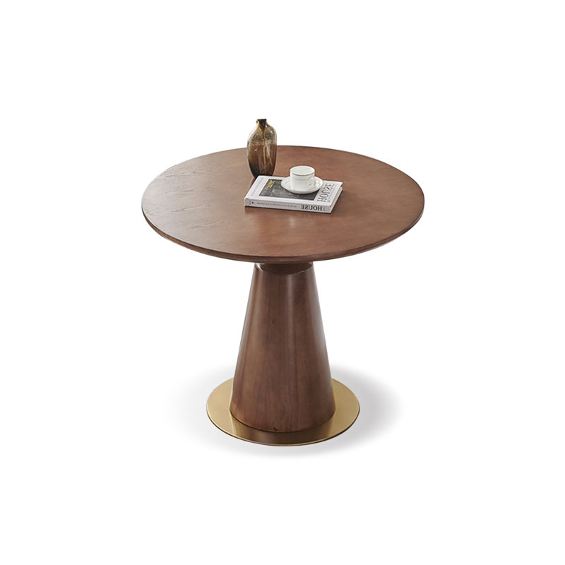 Table de salle à manger ronde en bois massif brun noisette, H 29,53 po x L 31,5 po x l 31,5 po