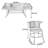 Rhyli 6 - Person Metal Patio Dining Set with Rectangular Table