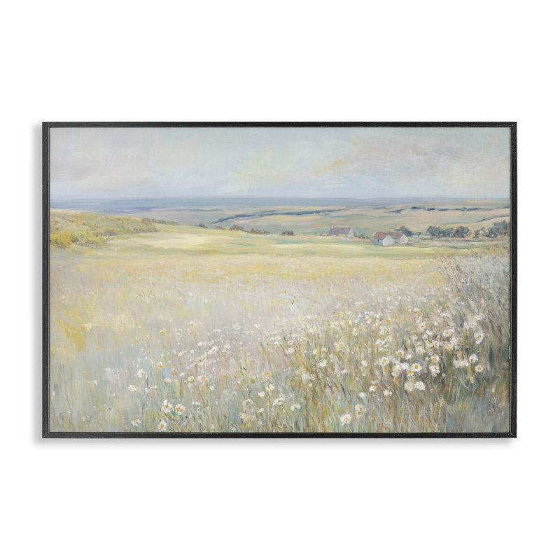 Giclée encadrée de paysage champêtre, par Petal Prints Design, H 16 po x l 24 po, Giclée encadrée noir minuit