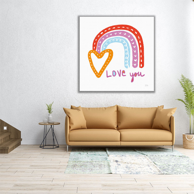 «Love You Rainbow», reproduction d'art sur toile, H 12 po x l 12 po