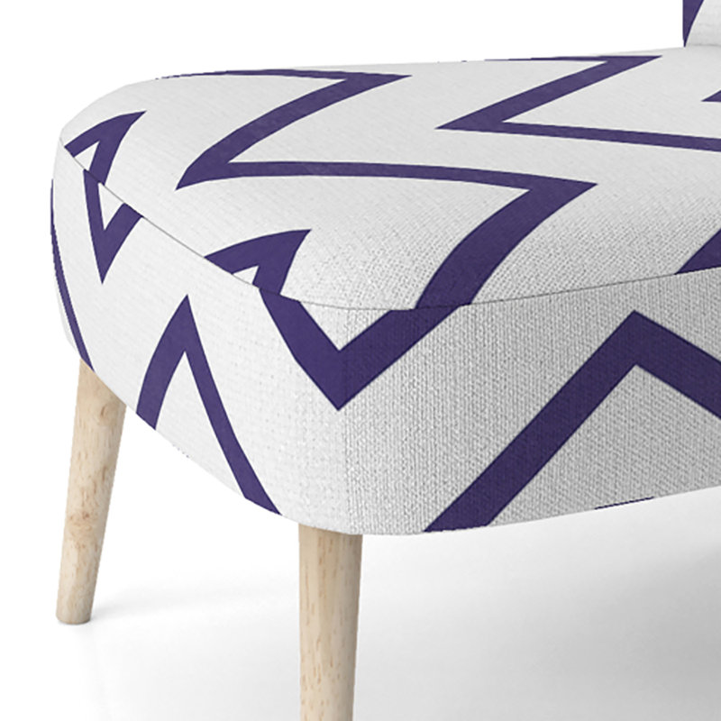 Blue Zigzag Chevron - Upholstered Patterned Accent Side Chair