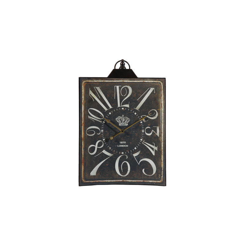 Grande horloge murale rétro noire vintage avec chiffres blancs, horloge décorative