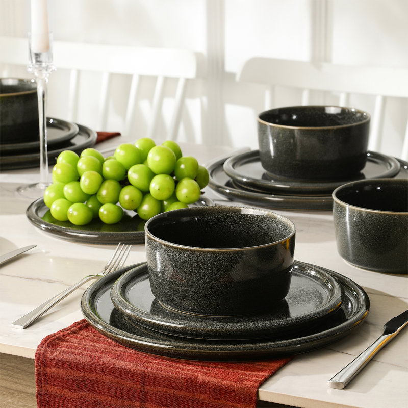 Stone Lain Eden 24-Piece Dinnerware Set Stoneware, Gray