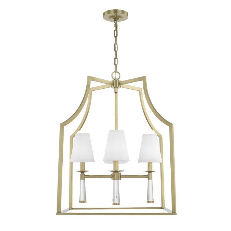 Baxter 4 - Light Chandelier, Aged Brass