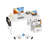 40" Small Computer Home Office Desk For Bedroom With Fabric Drawers & File Cabinet, Cloth Storage Bag And Hook, Writing Study Work Table For Small Space, White