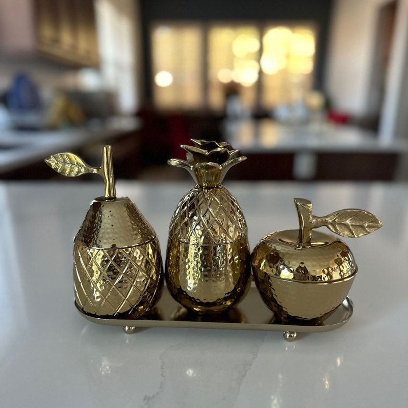 Bol décoratif en métal Yvonnette, Or