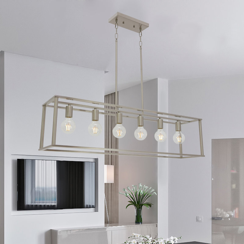 Flor 6 - Light Kitchen Island Pendant, Brushed  Nickel