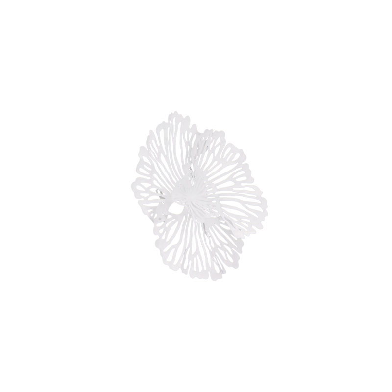 Art mural fleur très petit en métal, Blanc