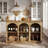 55'' Large Home Bar Unit With Storage, Farmhouse Counter Height Table For Kitchen
