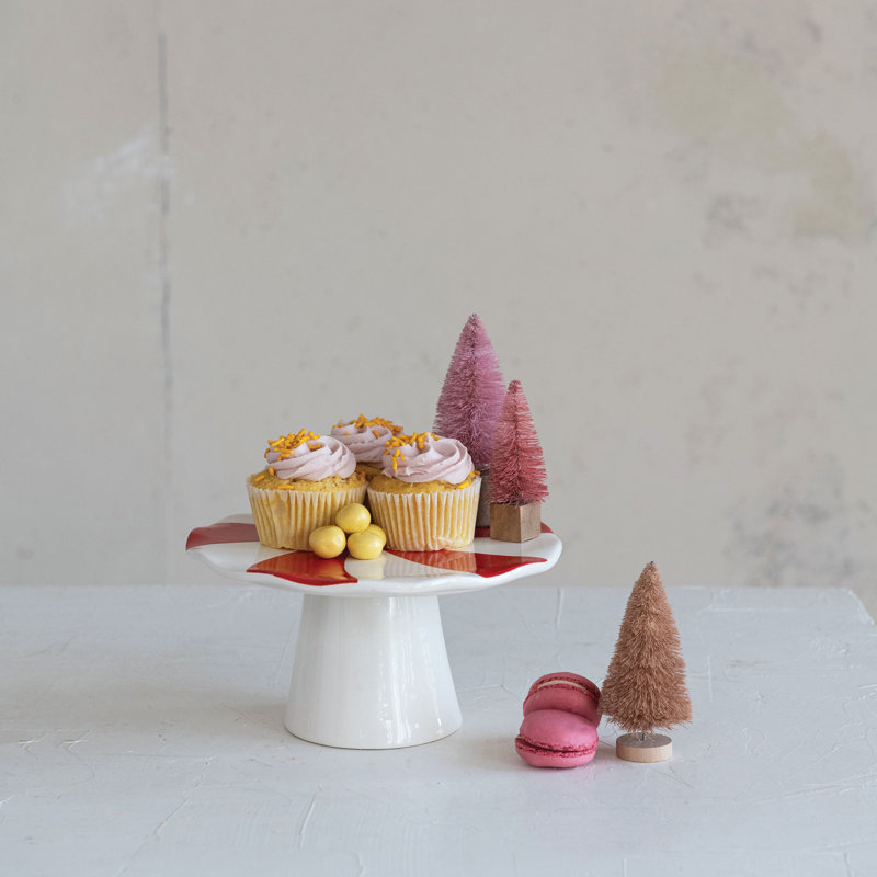 Piédestal en forme de bonbon en céramique peint à la main