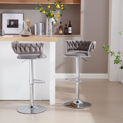 Ensemble de 2 tabourets pivotants à hauteur réglable