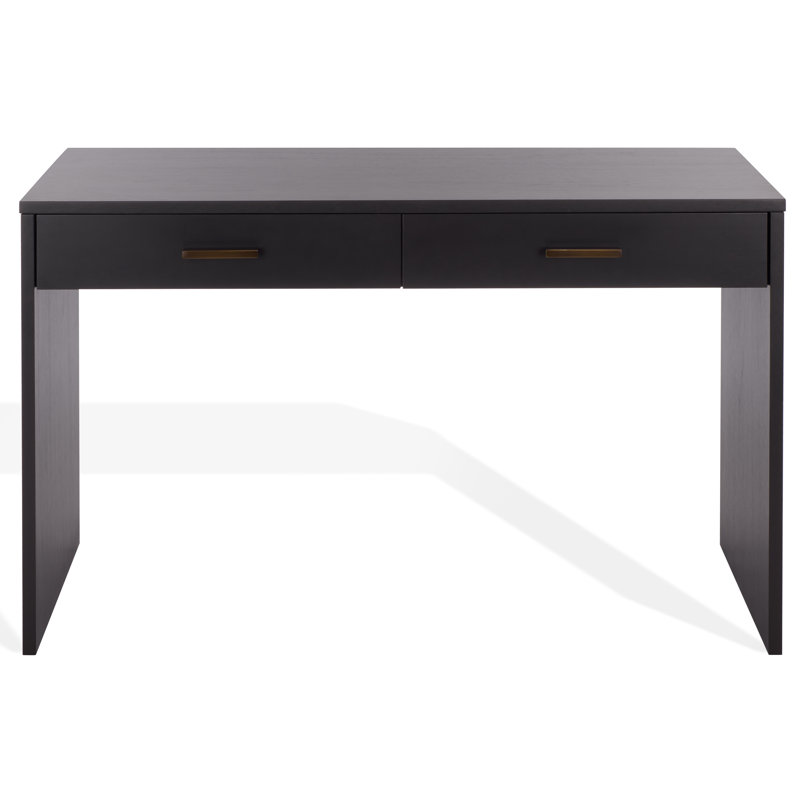 Bureau en bois 2 tiroirs Jessey, Noir