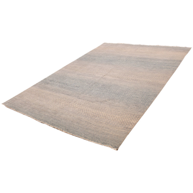 Tapis gris ombre en soie 10 pi 2 po x 14 pi 2 po
