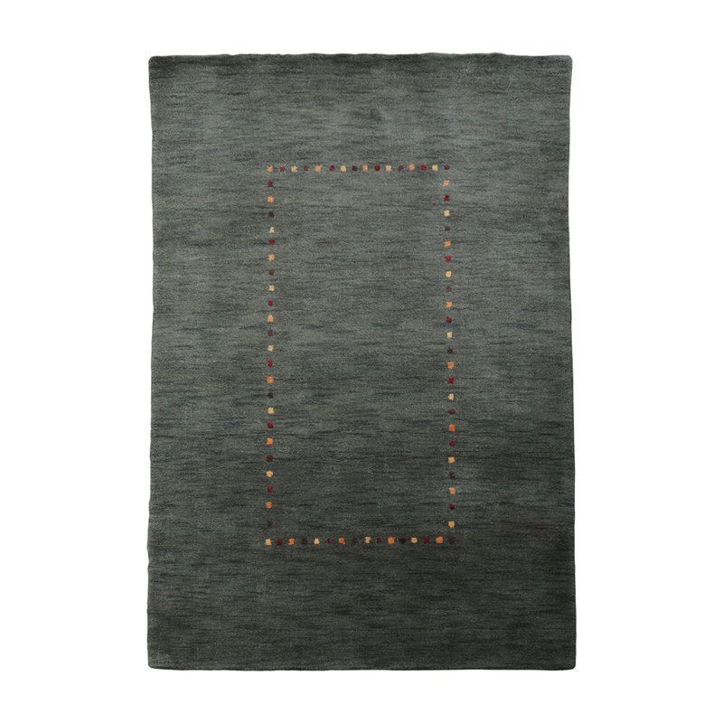 Tapis écologiques en laine nouée à la main Yehuda, Rectangle 6 pi 7 po x 9 pi 10 po
