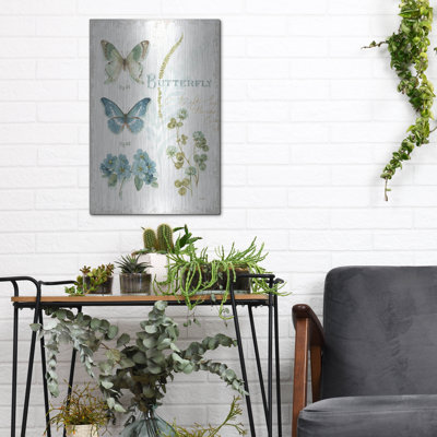 My Greenhouse Botanical Butterfly' by Lisa Audit Metal Wall Art