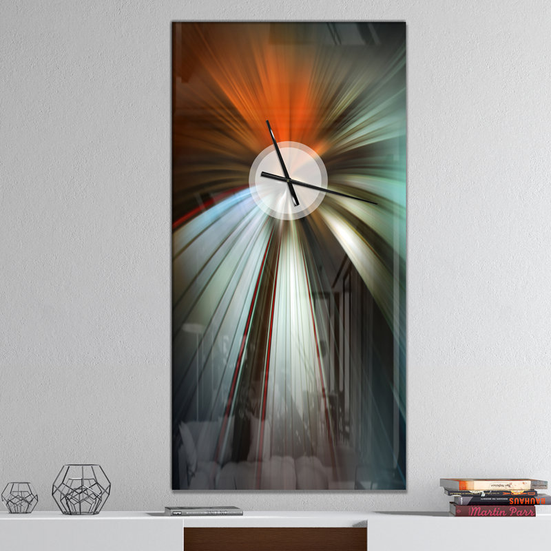 Brown Focus Color - horloge murale moderne, H 48 po x l 24 po x P 1 po