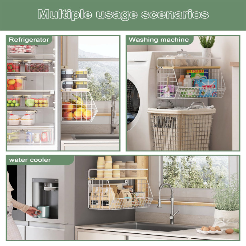 Stainless Steel Spice Rack, White