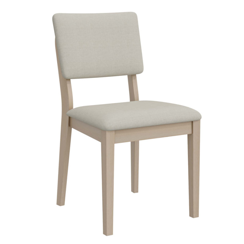 Chaises de salle à manger rembourrées de style Mid-Century avec pieds en bois lavé, ensemble de 2, combinant confort et style