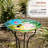 18"W Glass Bee Birdbath with Metal Stand