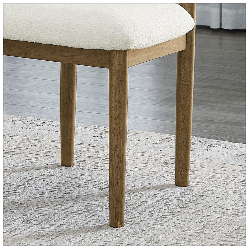 Ensemble de 2 chaises d'appoint en chêne noyer avec tissu sherpa beige Darla